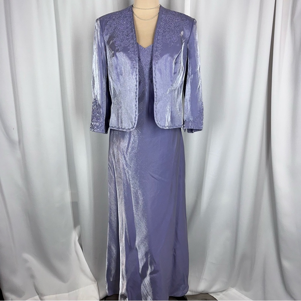 Alex Evenings Petite Dress And Bolero Jacket Sz 8P Gown Mother Of The Bride